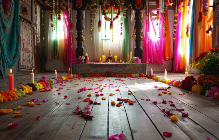 God Face in the Pooja Room